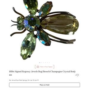 Regency Green and Gold Bug Brooch